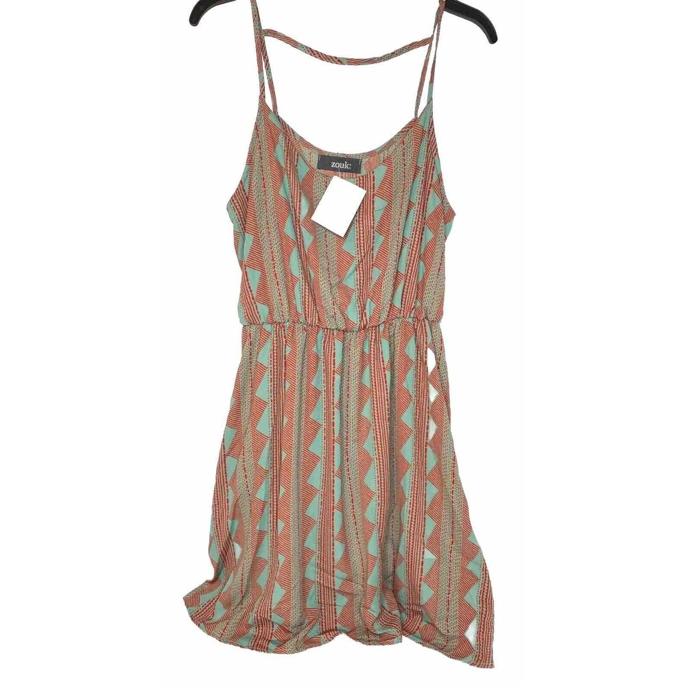 Zouk Tribal / Triangle Print Mini Dress, Nwt, Large